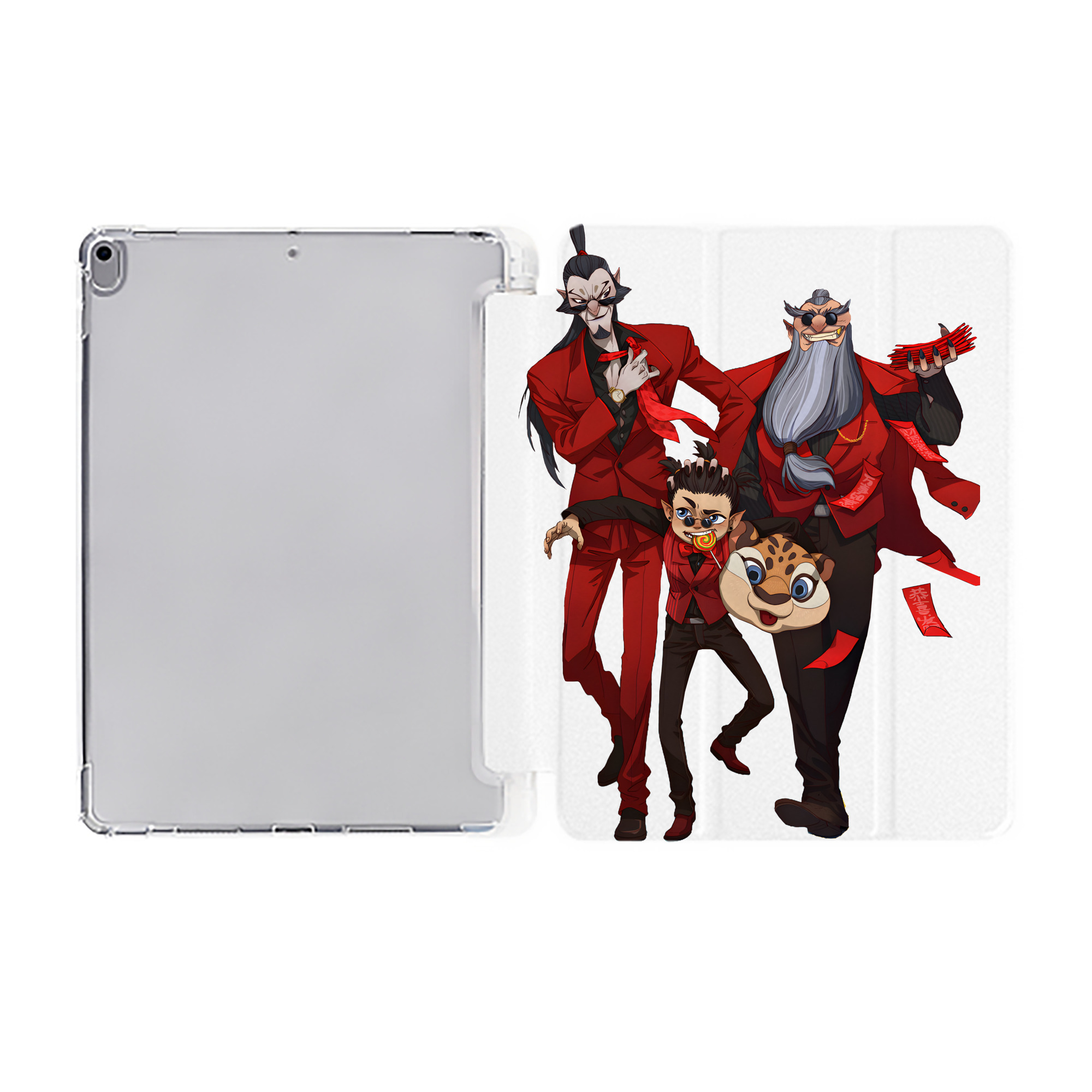 （画像用） Ne Zha 2 ナタ 魔童の大暴れ IPad ケース ペン収納付き 三つ折りスタンド PUレザー×シリコン 対応機種9.5/10.5/10.9インチ